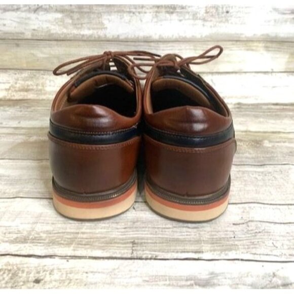 Men's Bruno Marc Brown Leather Lace-Up Dress Shoes Size 10.5 - Picture 4 of 9